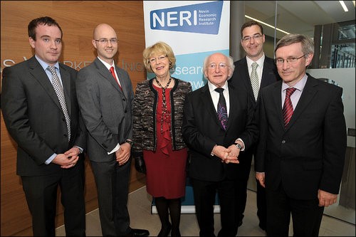 Michael D Higgins & Sabina with NERI staff