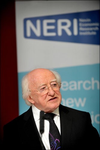 Michael D Higgins presenting at Dónal Nevin Lecture