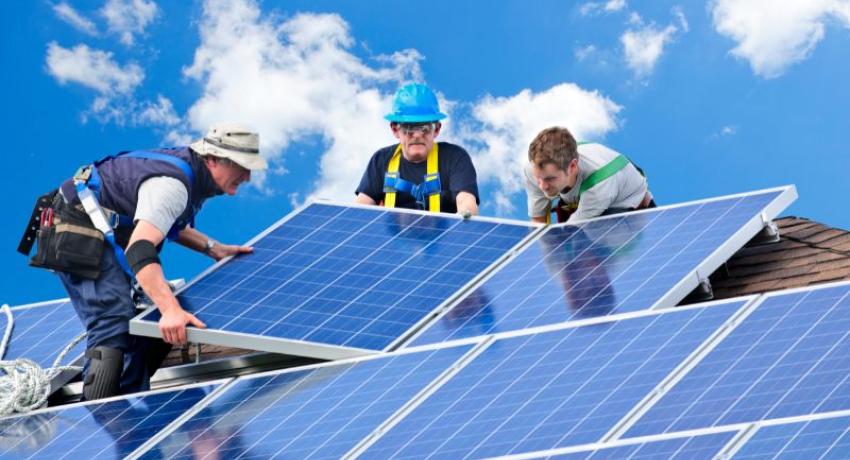 Putting up solar panels