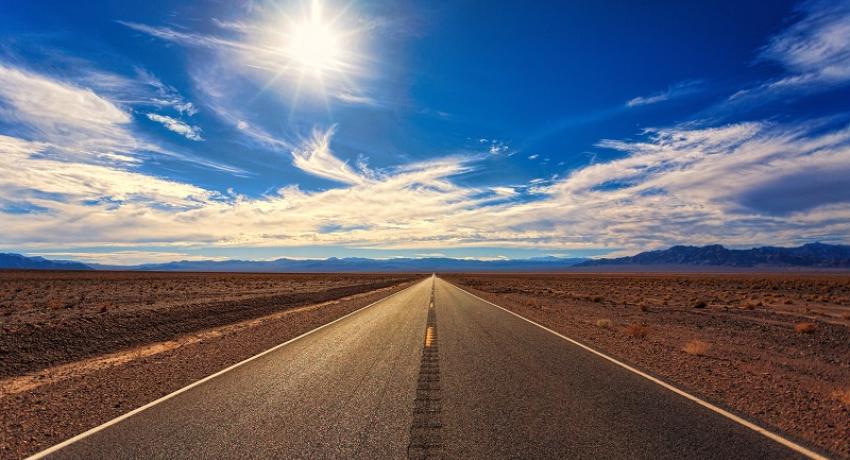 Road towards the sun