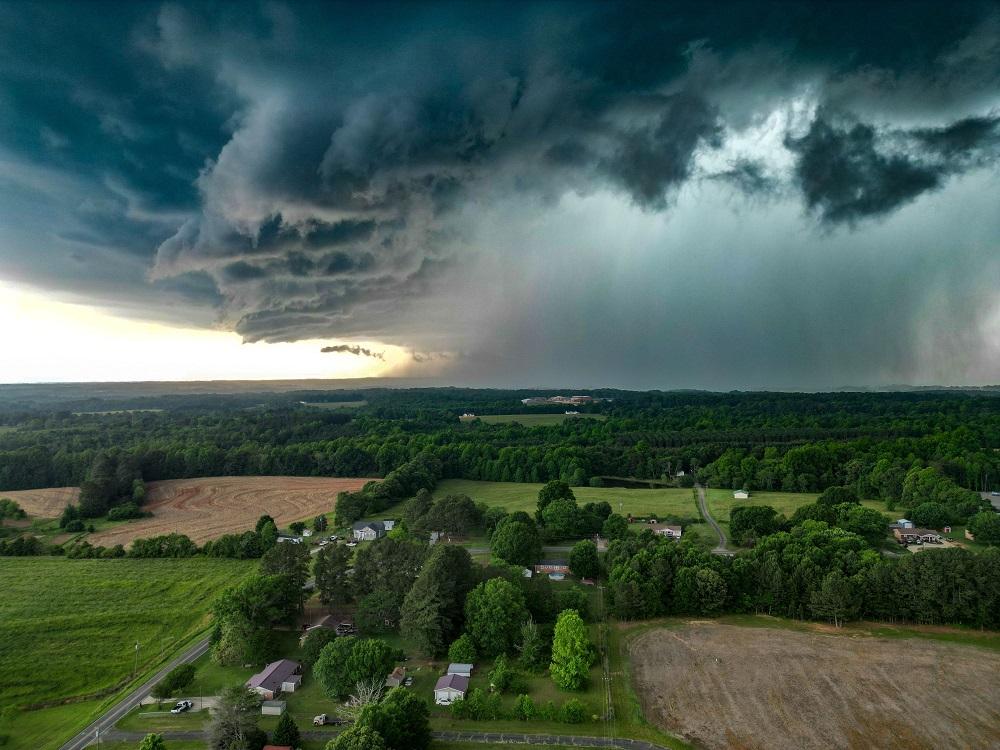 Clouds and land