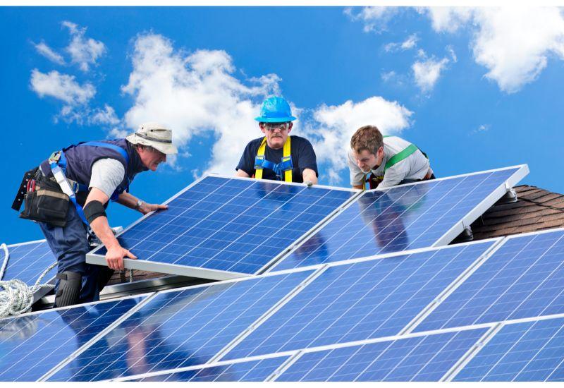 Putting up solar panels
