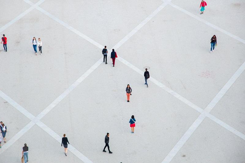 People walking to work