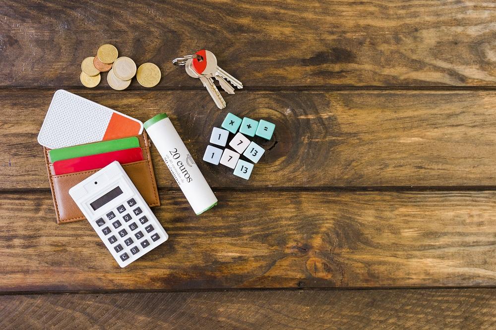 Coins and calculator