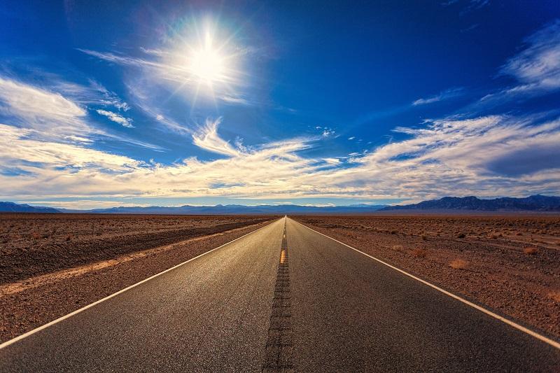 Road towards the sun
